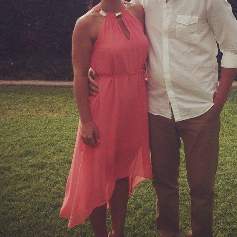 Peach/Salmon high-low Dress